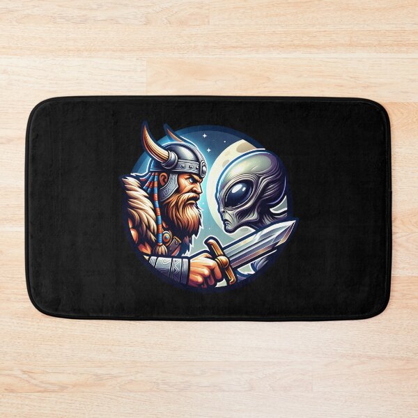 Item preview, A Viking and an alien face each other in battle designed and sold by ReneMM.