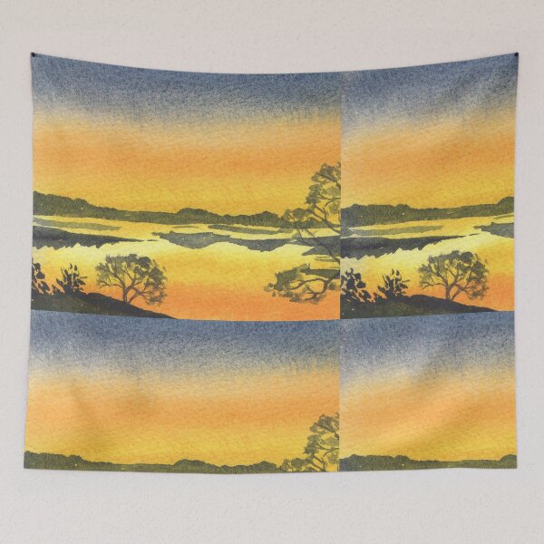Item preview, Gorgeous Sunset Above The Waters Watercolor Landscape I  designed and sold by Irina Sztukowski.