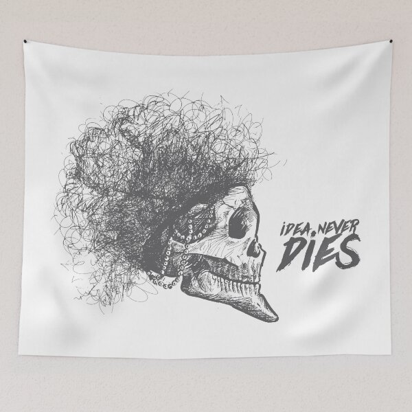 Item preview, "Idea Never Dies" – Skull Afro Punk Art designed and sold by SkillDesigner.