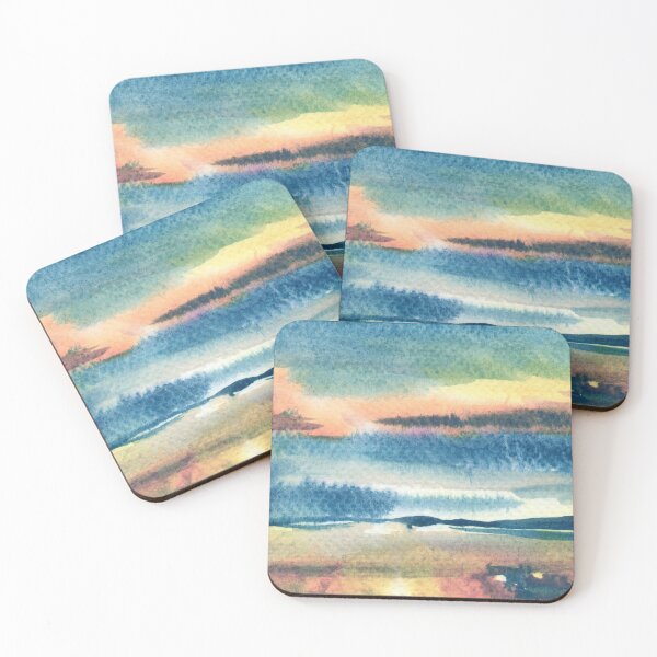 Item preview, Gorgeous Sunset Above The Waters Watercolor Landscape III designed and sold by Irina Sztukowski.