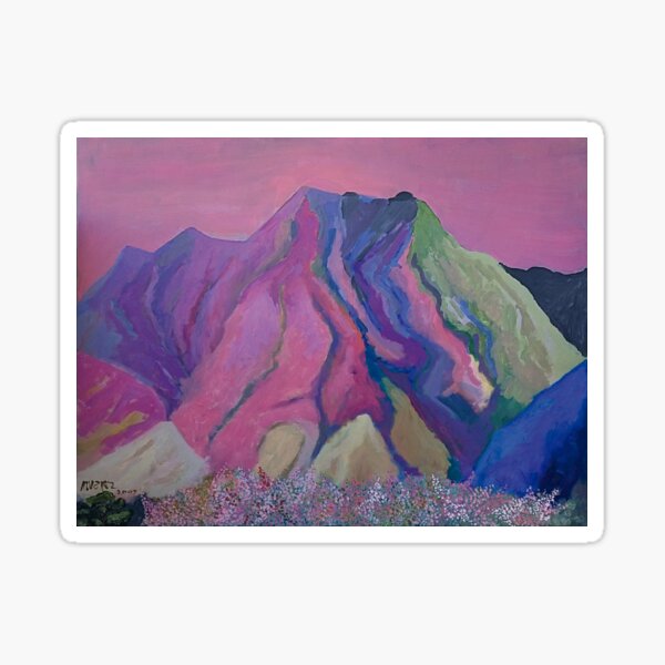 Item preview, fauvist acrylic painting of mountains designed and sold by ObdulioAlvarez.