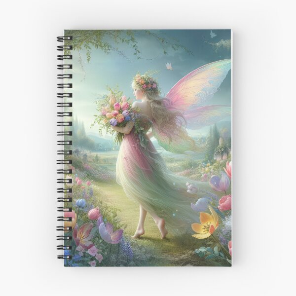 Item preview, Spring fantasy landscape with a woman fairy with a bouquet of flowers,Bloom Boom,Spring,floral designed and sold by Expressions-Sel.