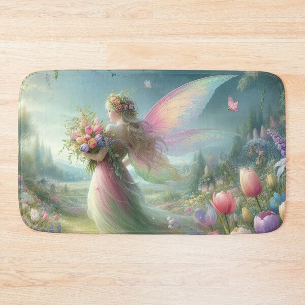 Item preview, Spring fantasy landscape with a woman fairy with a bouquet of flowers,Bloom Boom,Spring,floral designed and sold by Expressions-Sel.