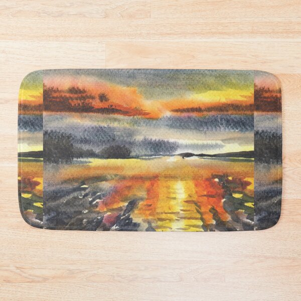 Item preview, Gorgeous Sunset Above The Waters Watercolor Landscape IV designed and sold by Irina Sztukowski.
