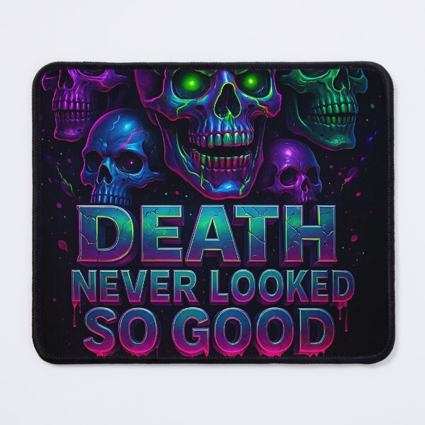 Item preview, Death Never Looked So Good | Neon Gothic Skull Art designed and sold by Redblackman.