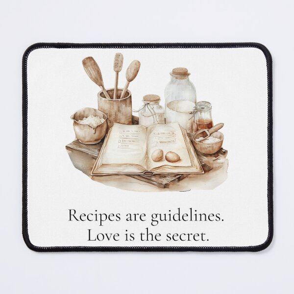 Item preview, Recipes Are Guidelines, Love Is the Secret – Rustic Baking Quote Sticker | Cozy Kitchen Wall Art | Bread Lover Printable designed and sold by Golden Crumb Studio.