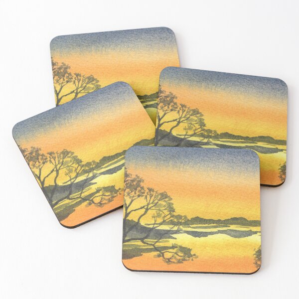 Item preview, Gorgeous Sunset Above The Waters Watercolor Landscape VI designed and sold by Irina Sztukowski.