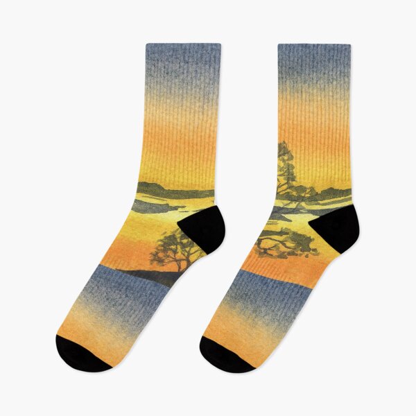 Item preview, Gorgeous Sunset Above The Waters Watercolor Landscape VI designed and sold by Irina Sztukowski.