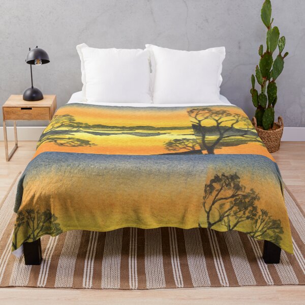 Item preview, Gorgeous Sunset Above The Waters Watercolor Landscape VI designed and sold by Irina Sztukowski.