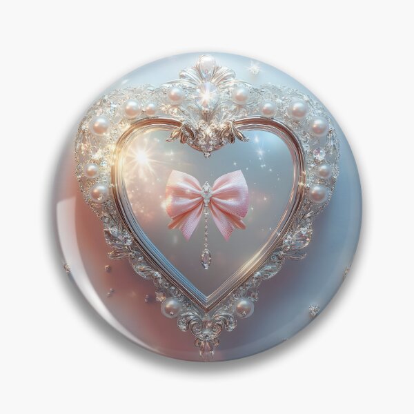 Item preview, Heart Mirror Royale – Pearls & Coquette Drama designed and sold by AI-Only Creations.