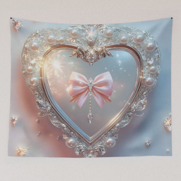 Item preview, Heart Mirror Royale – Pearls & Coquette Drama designed and sold by AI-Only Creations.