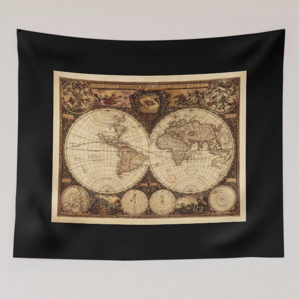 Item preview, Vintage Map of the World (F. de Wit 1660) designed and sold by Vintagenaut.