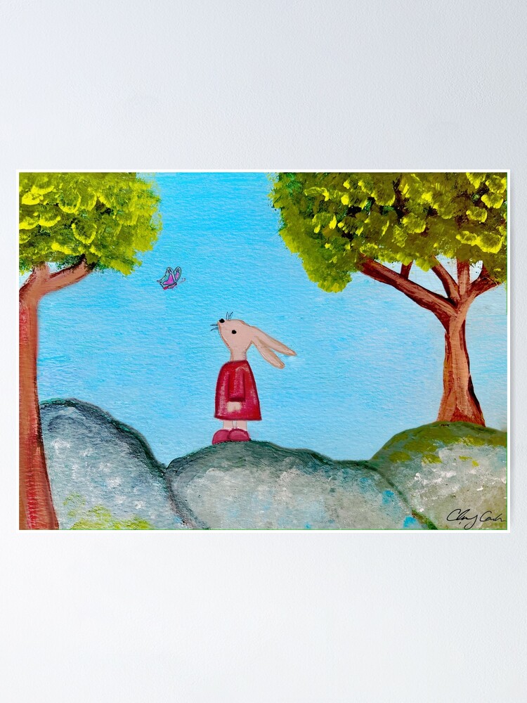 Thumbnail 1 of 3, Poster, Bunny Butterfly Dream designed and sold by shopcherry.