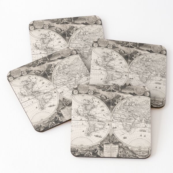 Item preview, Vintage Map of the World (Nicolas de Ser, 1694) designed and sold by Vintagenaut.