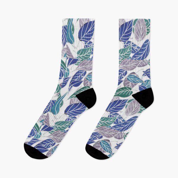 Item preview, Teal Blue Turquoise Purple Leaves Watercolor Pattern  designed and sold by Irina Sztukowski.