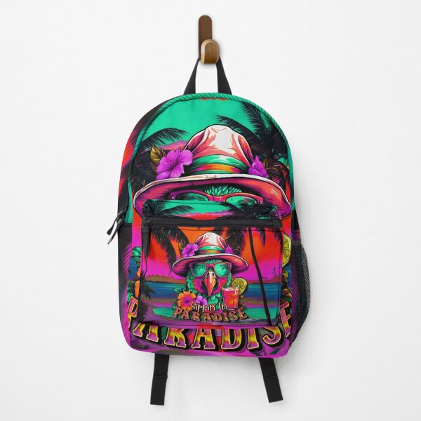 Item preview, Sippin In Paradise Vacation Parrot Tropical Summer Drinks on Beach designed and sold by MindWave THC.