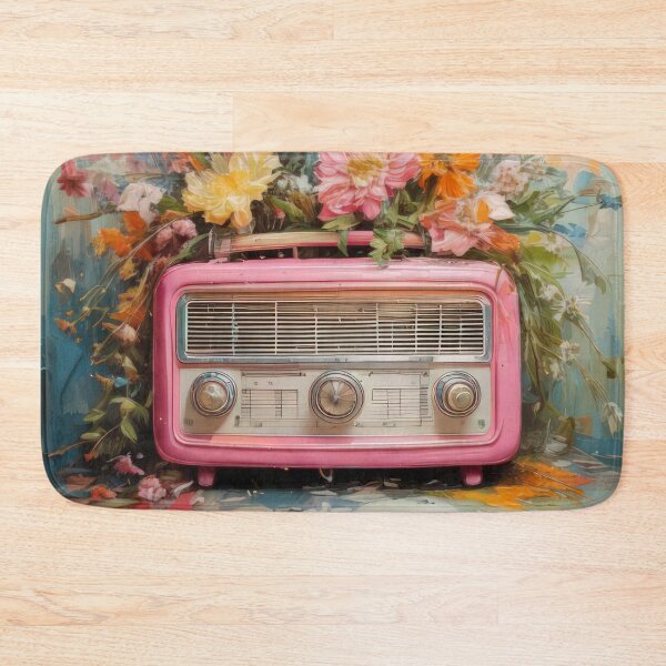 Item preview,  Spring retro pink cassette player with flowers,Bloom Boom,Spring,floral designed and sold by Expressions-Sel.
