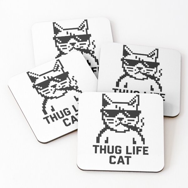Item preview, Thug Life Cat – Pixel Art Meme Cat with Sunglasses designed and sold by negve.