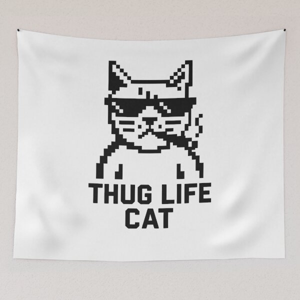 Item preview, Thug Life Cat – Pixel Art Meme Cat with Sunglasses designed and sold by negve.