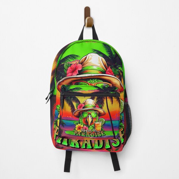 Item preview, Sippin In Paradise Vacation Parrot Tropical Summer Drinks on Beach designed and sold by MindWave THC.