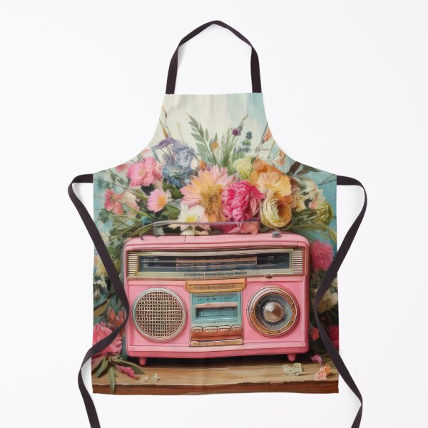 Item preview,  Spring retro pink cassette player with flowers,Bloom Boom,Spring,floral designed and sold by Expressions-Sel.