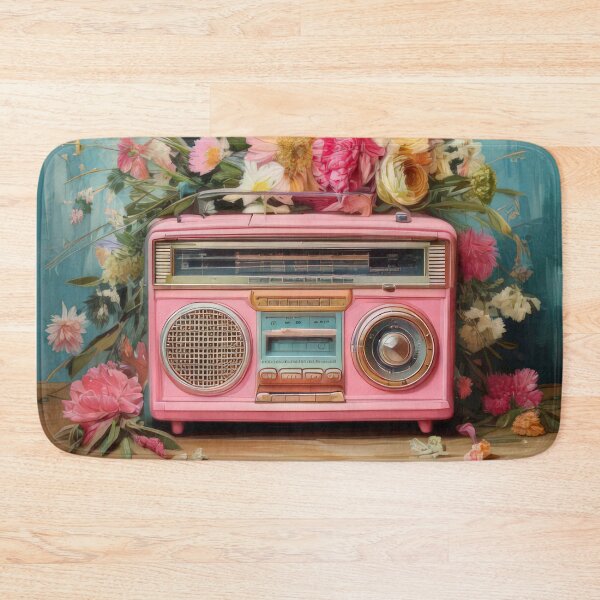 Item preview,  Spring retro pink cassette player with flowers,Bloom Boom,Spring,floral designed and sold by Expressions-Sel.
