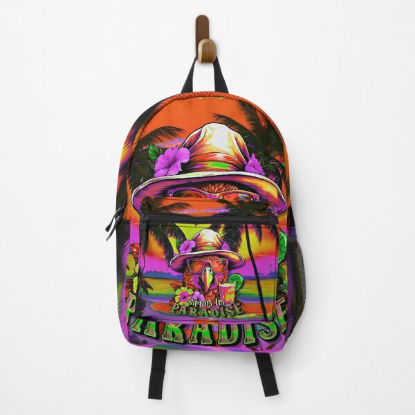 Item preview, Sippin In Paradise Vacation Parrot Tropical Summer Drinks on Beach designed and sold by MindWave THC.