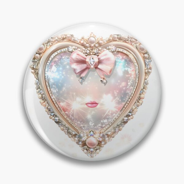 Item preview, Vanity Soul – Coquette Heart Mirror with Attitude designed and sold by AI-Only Creations.