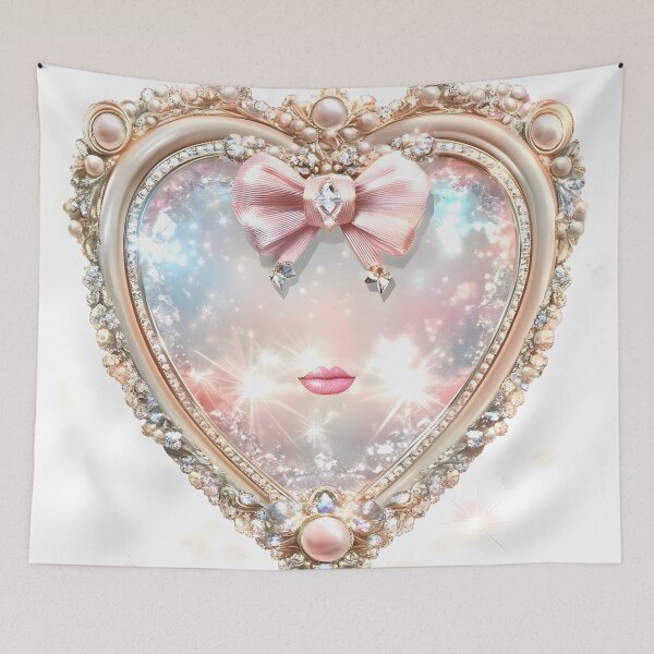 Item preview, Vanity Soul – Coquette Heart Mirror with Attitude designed and sold by AI-Only Creations.
