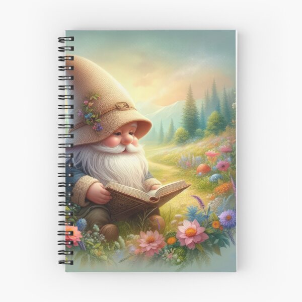 Item preview, Spring fantasy landscape with dwarf with book ,flowers in a meadow ,Bloom Boom,Spring,floral designed and sold by Expressions-Sel.