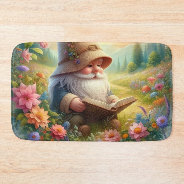 Item preview, Spring fantasy landscape with dwarf with book ,flowers in a meadow ,Bloom Boom,Spring,floral designed and sold by Expressions-Sel.