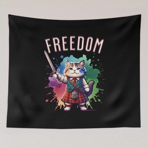 Item preview, Cute cat with kilt and sword designed and sold by ReneMM.