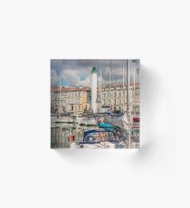View of yachts in the old port, La Rochelle France Acrylic Block