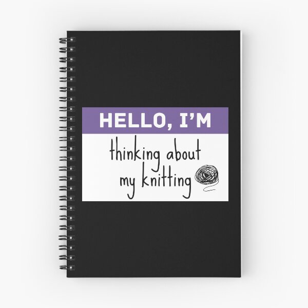 Item preview, Hello, I’m Thinking About My Knitting – Funny Name Tag for Crafters designed and sold by thistledewcraft.