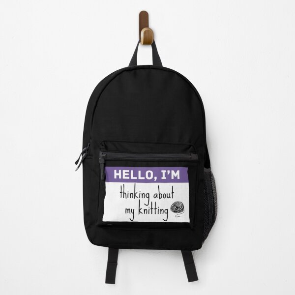 Item preview, Hello, I’m Thinking About My Knitting – Funny Name Tag for Crafters designed and sold by thistledewcraft.