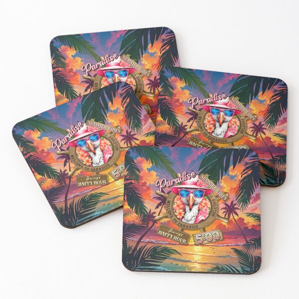 Item preview, Always Happy Hour in Paradise It's 5 o'clock Swan Summer Vibes designed and sold by MindWave THC.