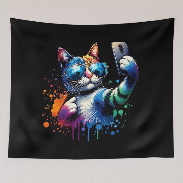 Item preview, Cool cat takes a selfie with the phone designed and sold by ReneMM.