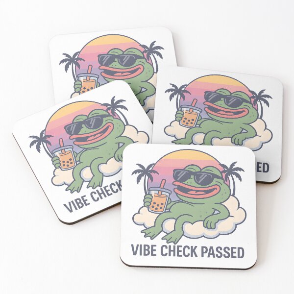 Item preview, Pepe The Frog Vibe Check Passed Retrowave designed and sold by PepegaShopz.