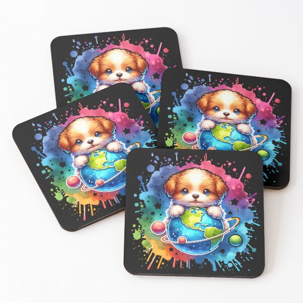 Item preview, Beautiful Dog Hugging the Earth - Colorful Dog Design designed and sold by ReneMM.
