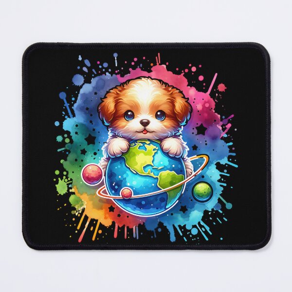 Item preview, Beautiful Dog Hugging the Earth - Colorful Dog Design designed and sold by ReneMM.