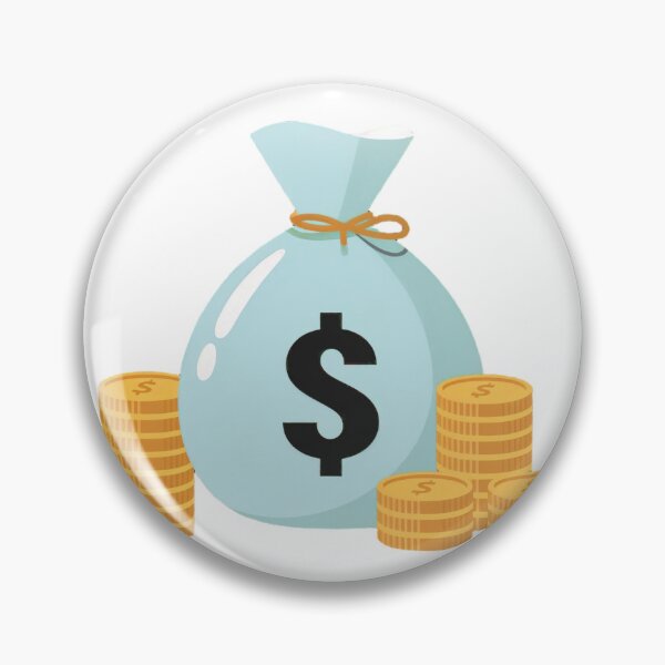 Item preview, Illustration of a Light Blue Money Bag with Gold Coins on Black designed and sold by Creative88Art.