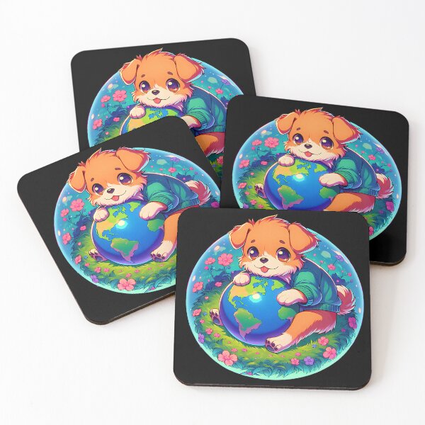 Item preview, Cute Manga Dog Hugging the Earth designed and sold by ReneMM.