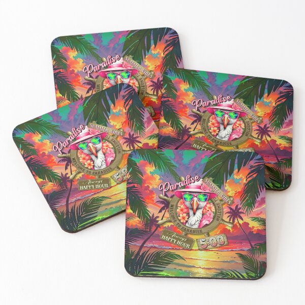 Item preview, Always Happy Hour in Paradise It's 5 o'clock Swan Summer Vibes designed and sold by MindWave THC.