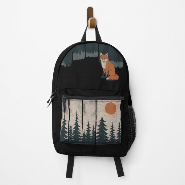 Item preview, A fox in the wild, outdoor and nature lover,s fox Silhouette In Beautiful Nature, mountains, outdoors, adventure, camping designed and sold by Collagedream.