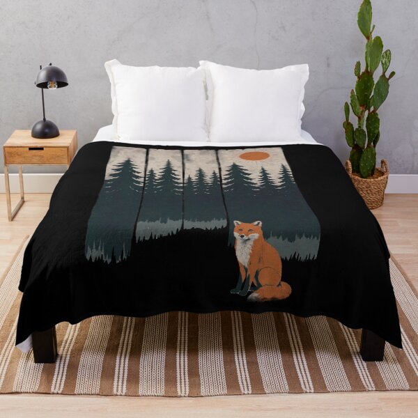 Item preview, A fox in the wild, outdoor and nature lover,s fox Silhouette In Beautiful Nature, mountains, outdoors, adventure, camping designed and sold by Collagedream.