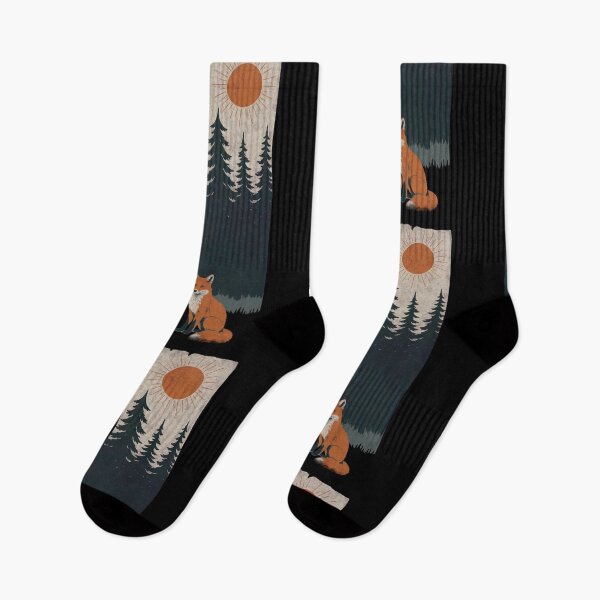 Item preview, A fox in the wild, outdoor and nature lover,s fox Silhouette In Beautiful Nature, mountains, outdoors, adventure, camping designed and sold by Collagedream.
