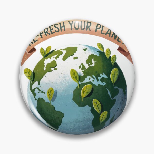 Item preview, Illustration of Earth with Green Leaves and Eco Friendly Message designed and sold by Creative88Art.