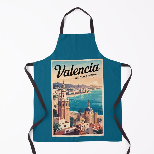 Item preview, Valencia Spain Coast Illustration Travel Art Vintage designed and sold by KrisSidDesigns.