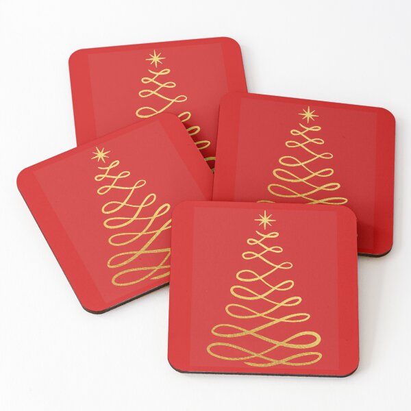 Item preview, Swirl Handdrawn Pine Tree on Red Background  designed and sold by Megaera8.