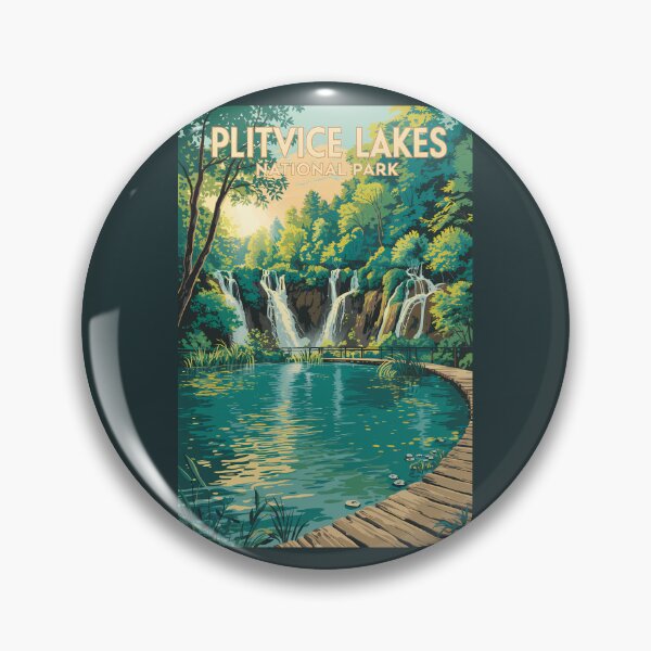 Item preview, Plitvice Lakes National Park Illustration Travel Art Vintage designed and sold by KrisSidDesigns.